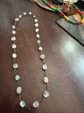 Delicate Clear Crystal Station Necklace - Women Jewelry